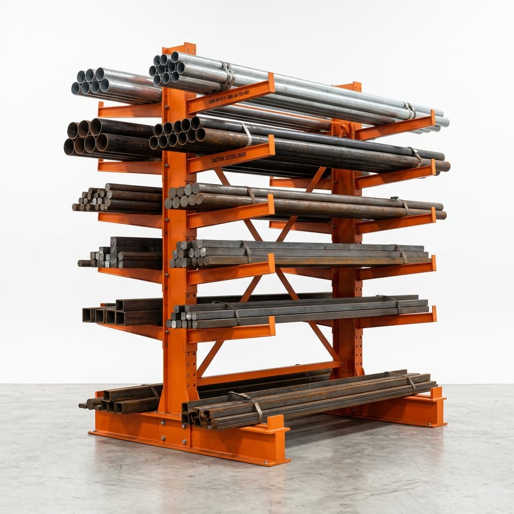 Heavy Duty Cantilever Storage Rack Single Sided (for Pipes & Long Steel Bars)