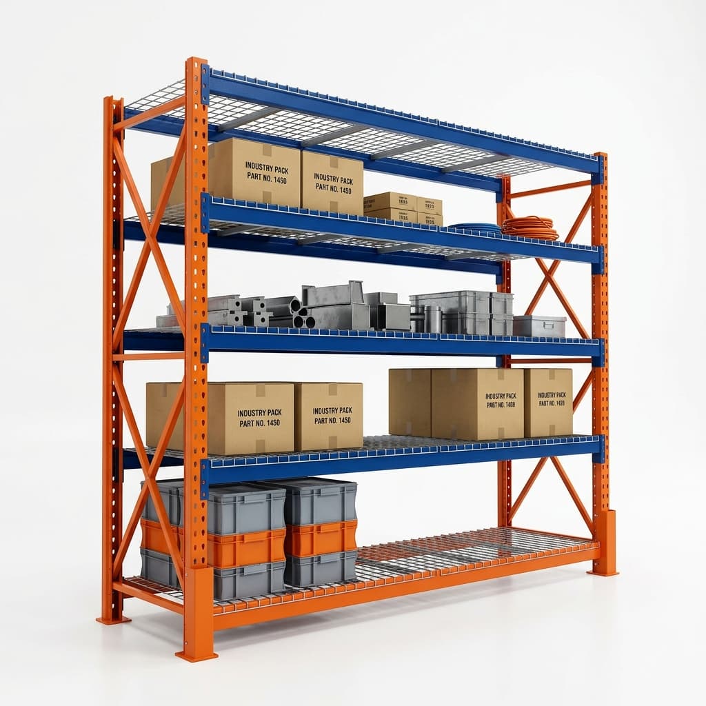 Medium Duty Warehouse Longspan Shelving Unit (W2000 x D600 x H2000 mm 4 Tiers)
