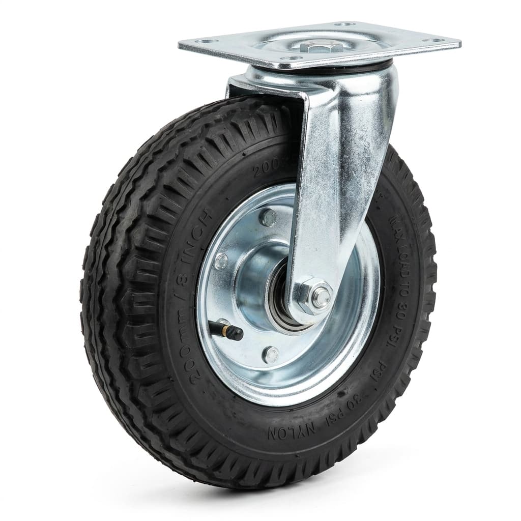 Pneumatic Air Rubber Swivel Caster 200mm (8" Outdoor Rough Terrain)
