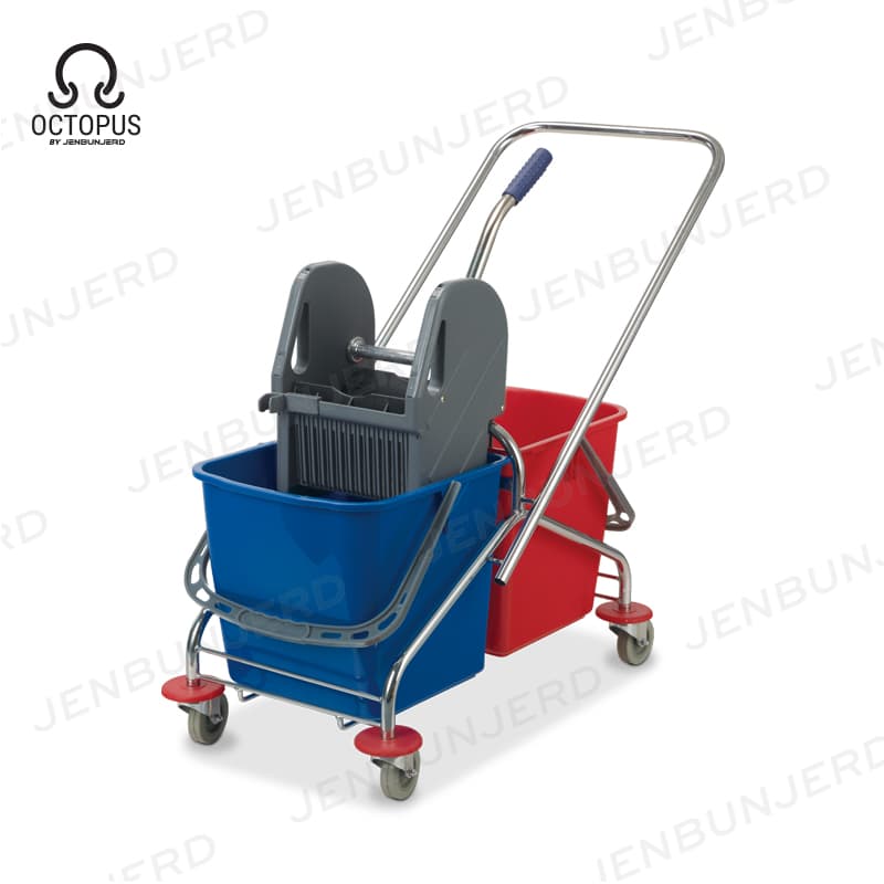 Commercial Double Mop Wringer Bucket Cart 36 Liters (Separated Clean & Dirty Water)