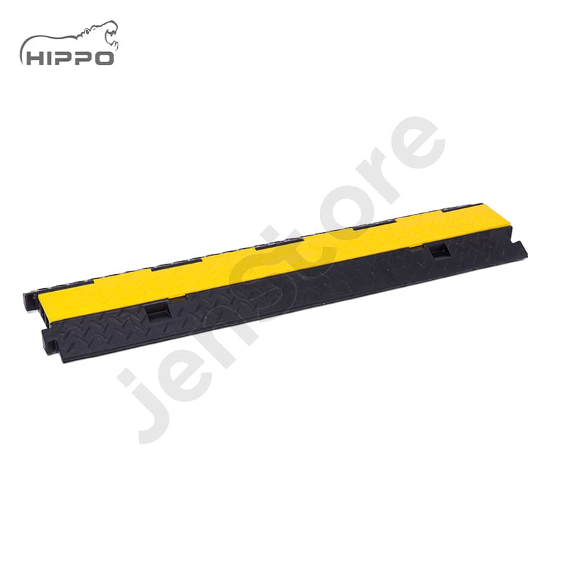 HIPPO Heavy Duty Rubber Cable Protector Ramp - 2 Channels (Load Capacity 20 Tons)