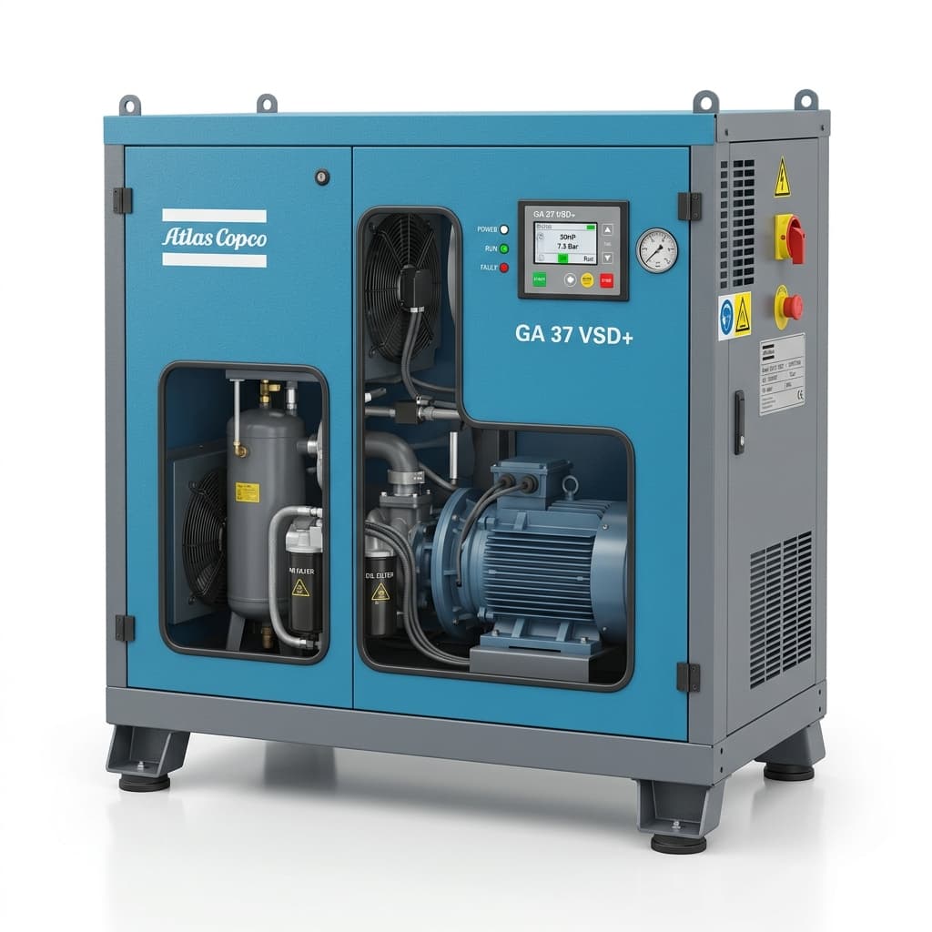 Industrial Piston Air Compressor 3.0 HP / 100 Liters (8 Bar / 115 PSI)