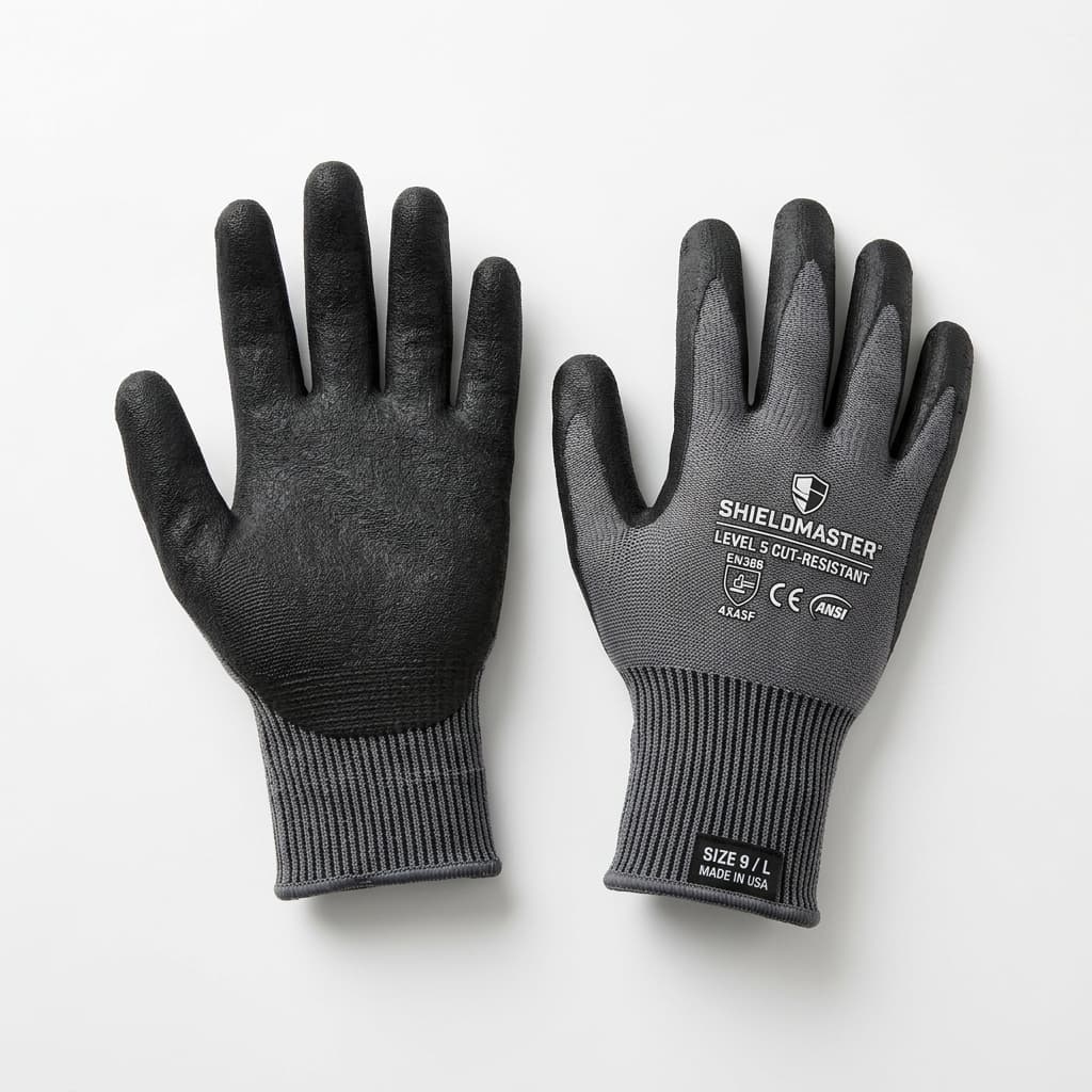 Level 5 Cut-Resistant HPPE Work Safety Gloves (PU Coated Palm)