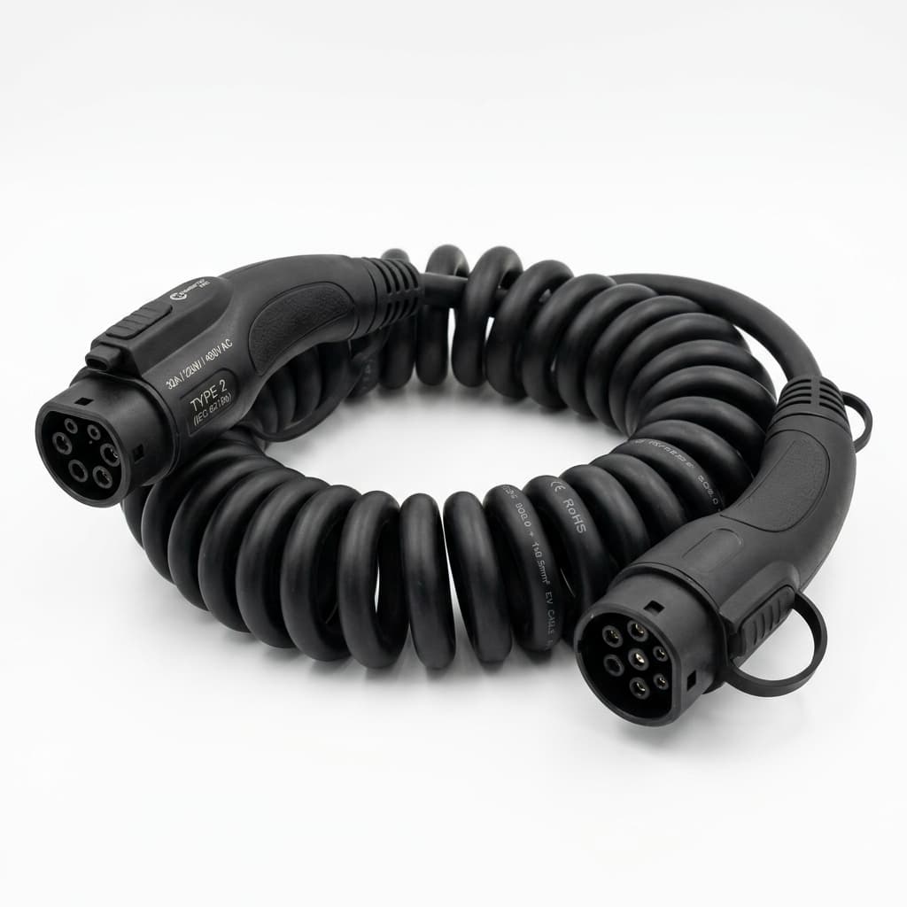 Type 2 to Type 2 3-Phase 32A 22kW Heavy Duty EV Fast Charging Cable (5m)