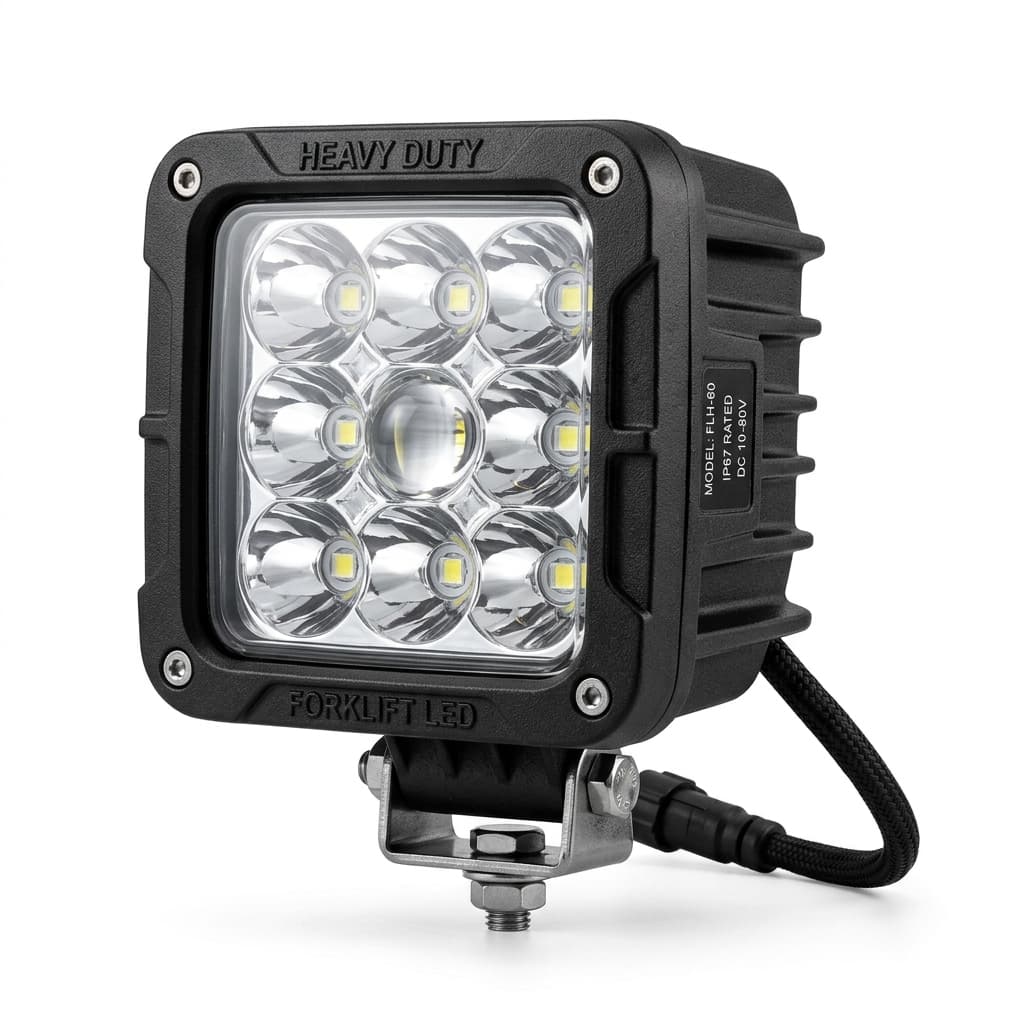 Forklift Front Headlamp Assembly with Steel Guard Cage (12V / 24V)