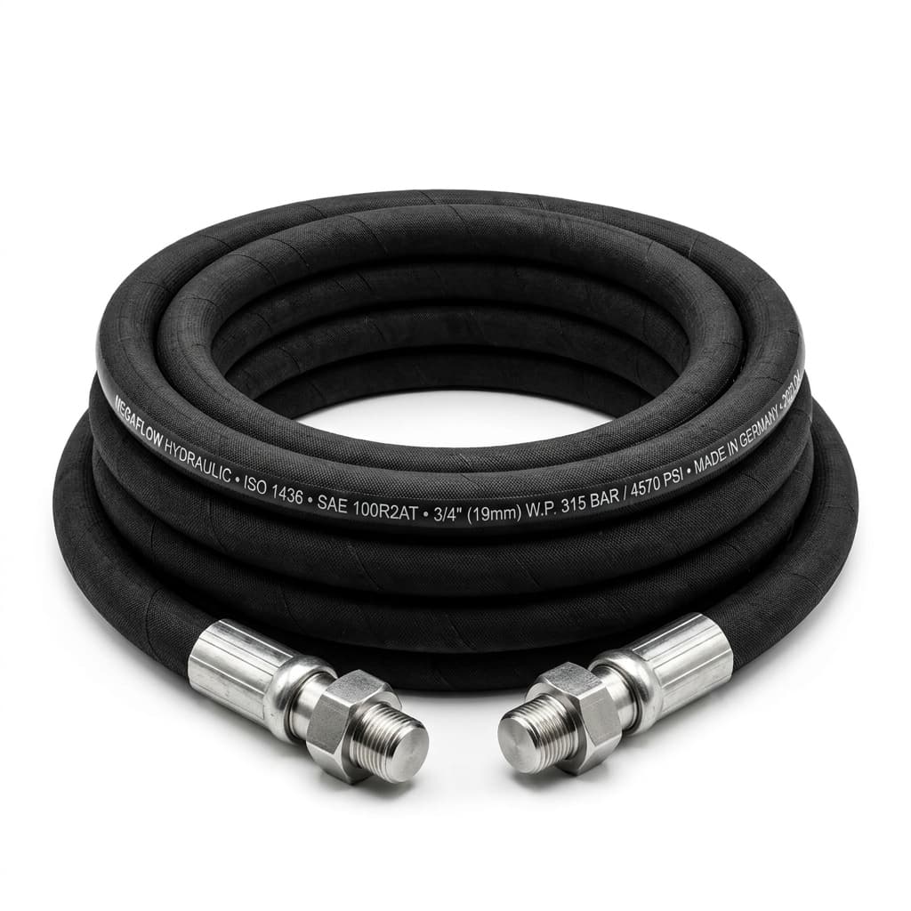 High Pressure 2-Wire Braided Hydraulic Mast Hose (3/8" x 2400mm 350 Bar)