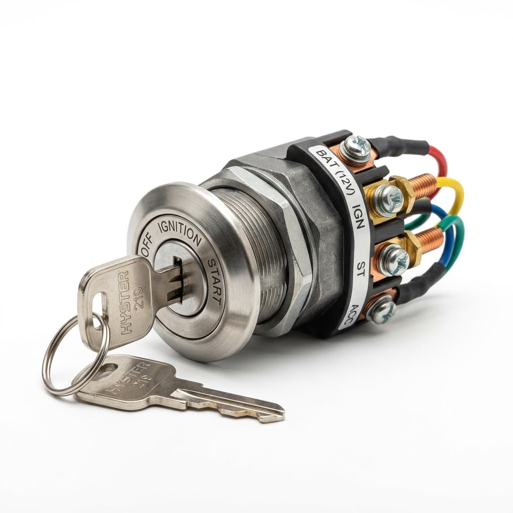 4-Position Keyed Ignition Starter Switch with 2 Keys for Forklift