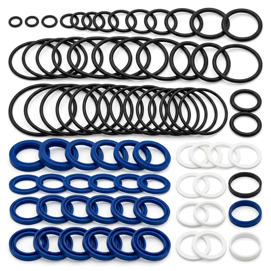 Hydraulic Lift Cylinder Complete Polyurethane Piston & Rod Seal Kit