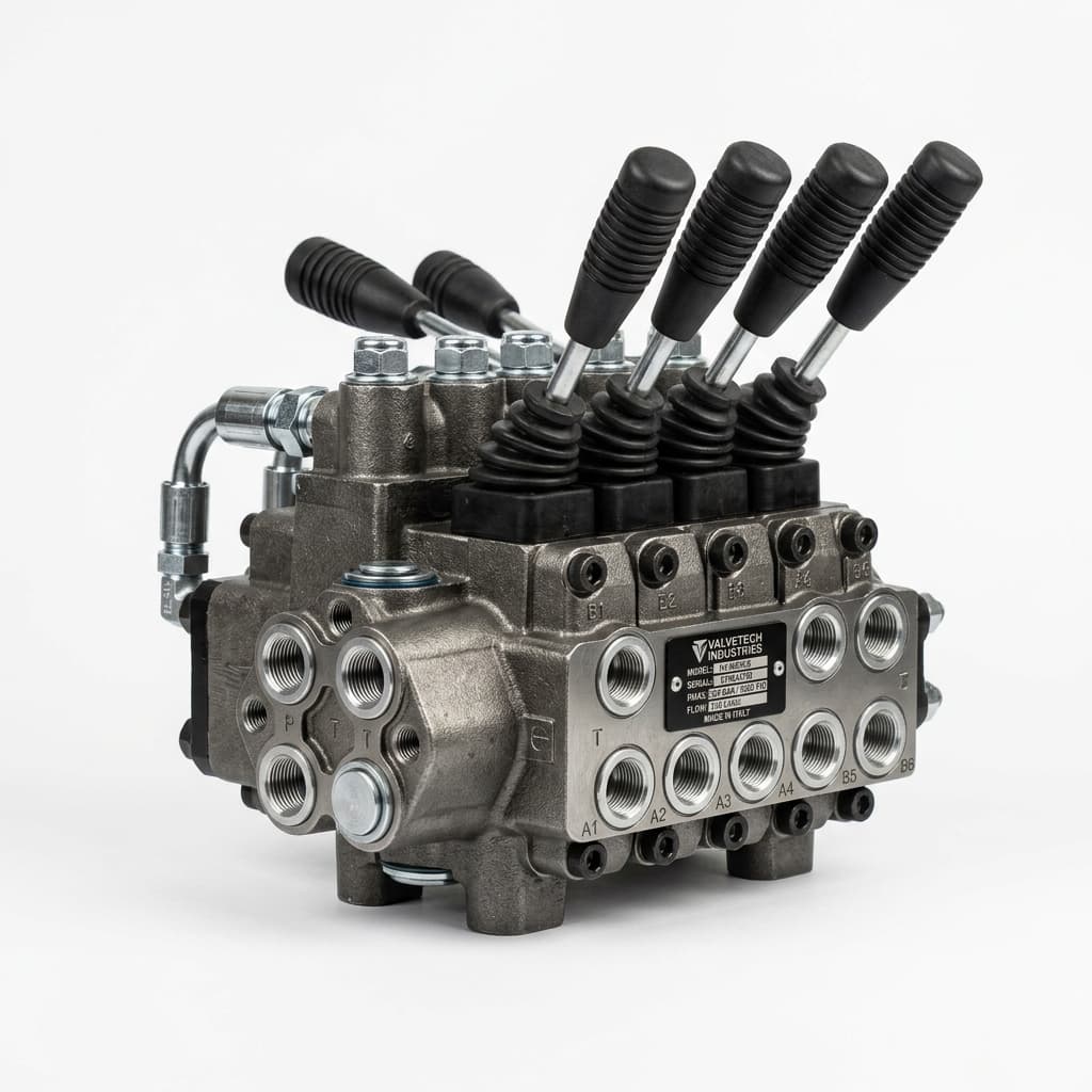 High-Flow Directional Spool Hydraulic Control Valve Assembly (350 Bar / 4-Spool)