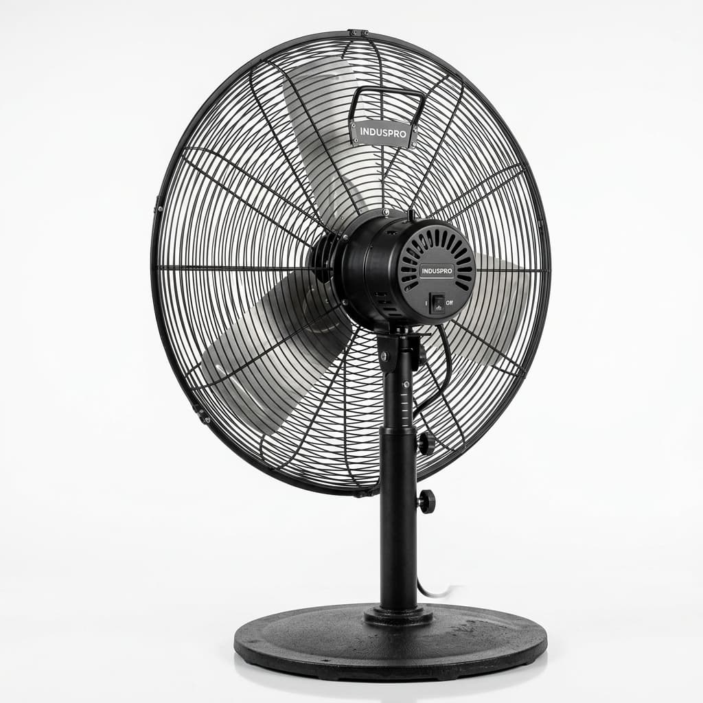 Heavy Duty Industrial Pedestal Stand Fan 24" (3-Blade Aluminum, 180W, 3-Speed)