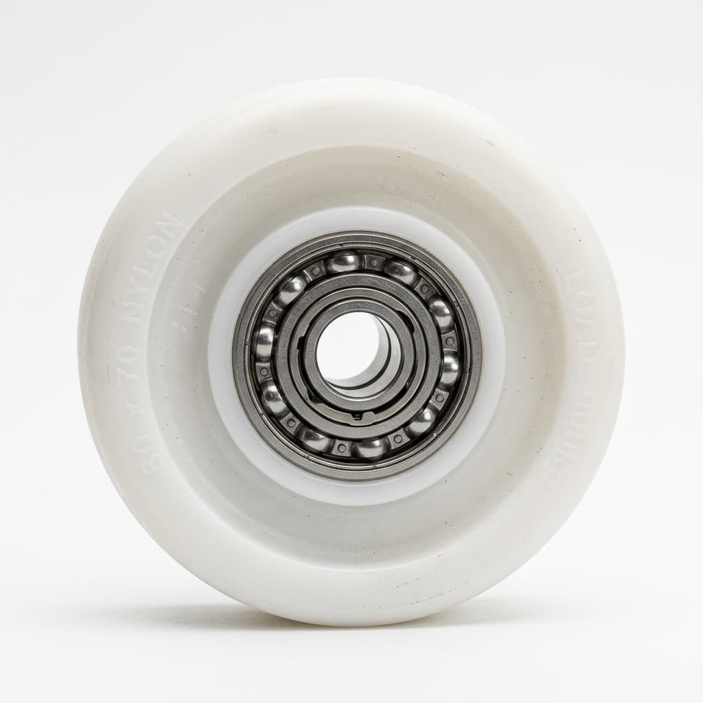 Nylon Load Wheel for Hand Pallet Truck 80x70 mm (Pure White Cast Nylon)