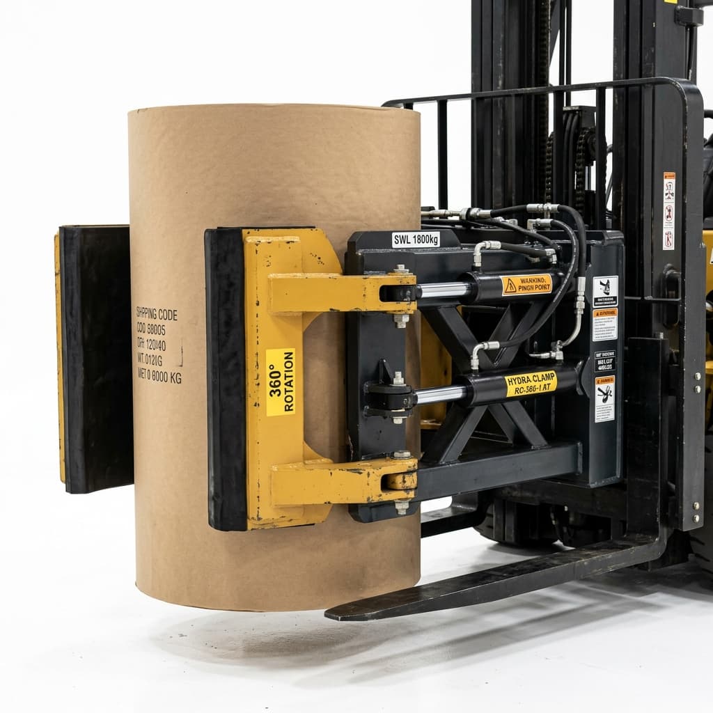 Cascade 360° Rotating Paper Roll Clamp Attachment for Forklifts (2.5 - 3.5 Ton)