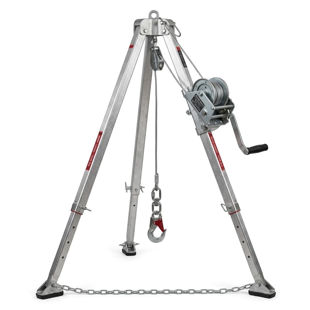 Confined Space Safety Rescue Tripod with 20m Fall Arrest Winch