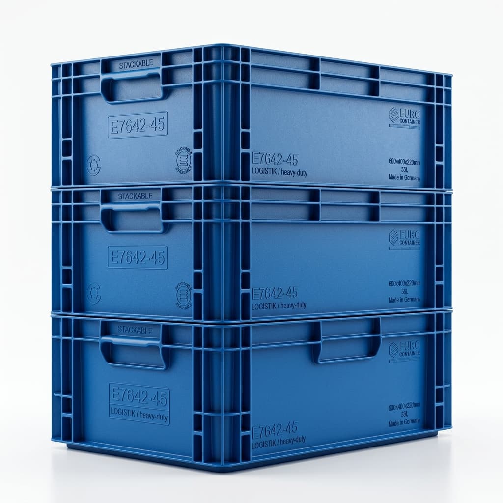 Heavy Duty Solid Plastic Container Crate 600x400x300 mm