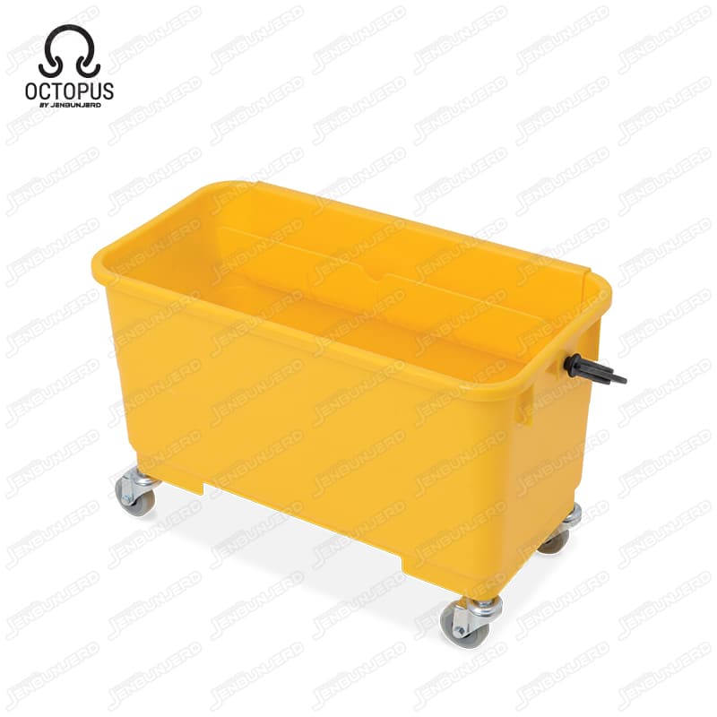 Commercial Flat Mop Cleaning Bucket with Integrated Squeegee Drainer Grate