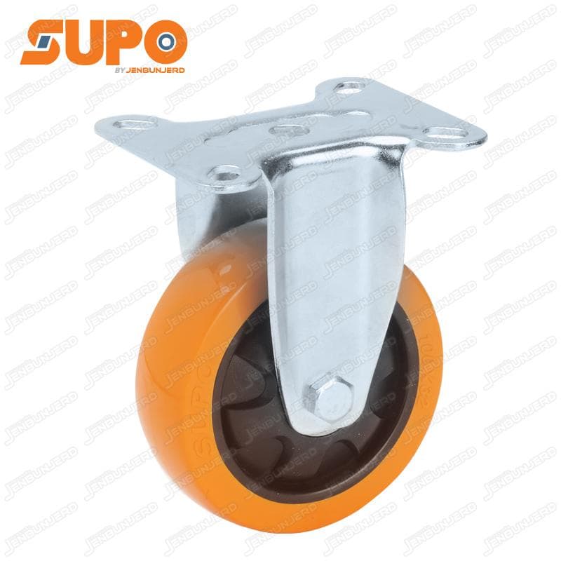 Hi-Tech Heavy Duty Rigid Fixed Caster Wheel 125mm (Polyurethane)