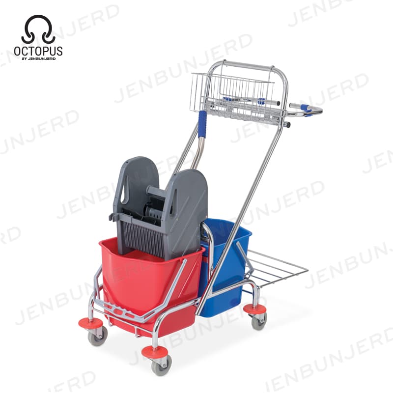 Compact Commercial Mop Bucket 20 Liters on 360° Swivel Wheels