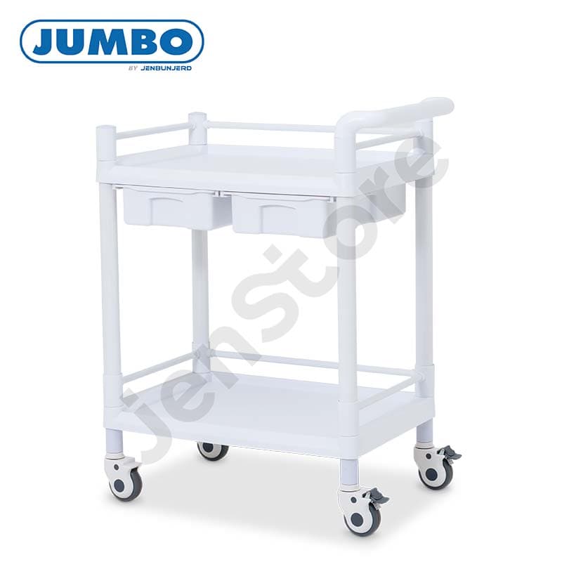 Multi-Tier Plastic Tray Service Trolley 150 kg with Aluminum Uprights