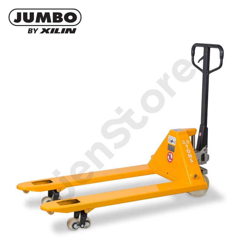 JUMBO by XILIN Heavy Duty Hand Pallet Truck 3.0 Tons - Yellow Frame (Nylon Rollers)