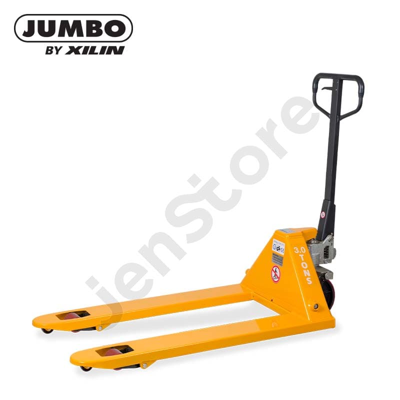 JUMBO by XILIN Extra Heavy Duty Hand Pallet Truck 3.5 Tons - Yellow Frame (PU Rollers)