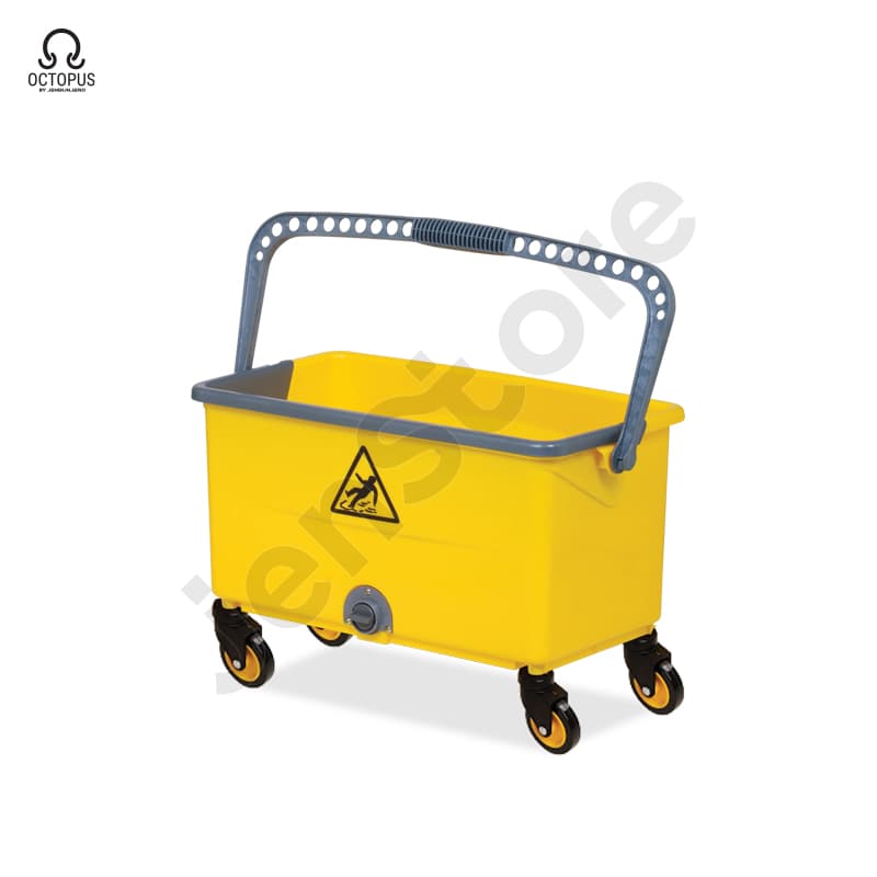 OCTOPUS Rectangular Window & Floor Mop Cleaning Cart with Swivel Wheels & Bottom Drain