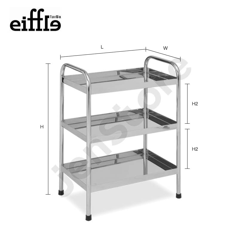 Stainless Steel 304 Wire 4-Tier Ventilated Shelving Unit (W1200 x D450 x H1600 mm)